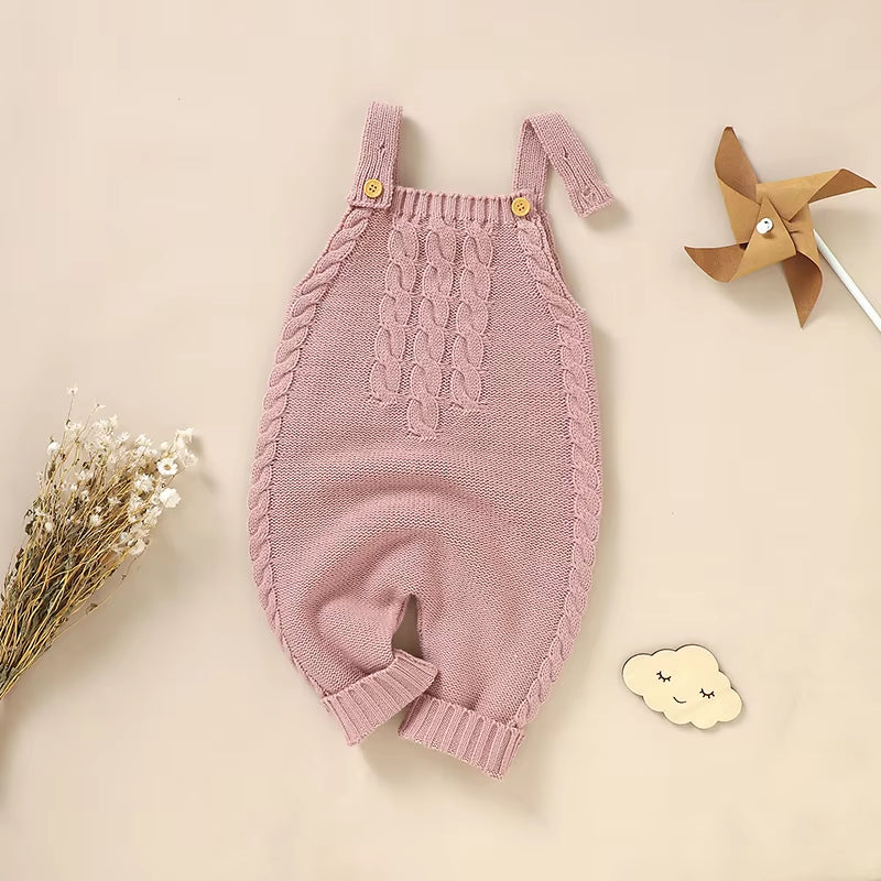 KnitNest – Solid Color Sleeveless Baby Romper